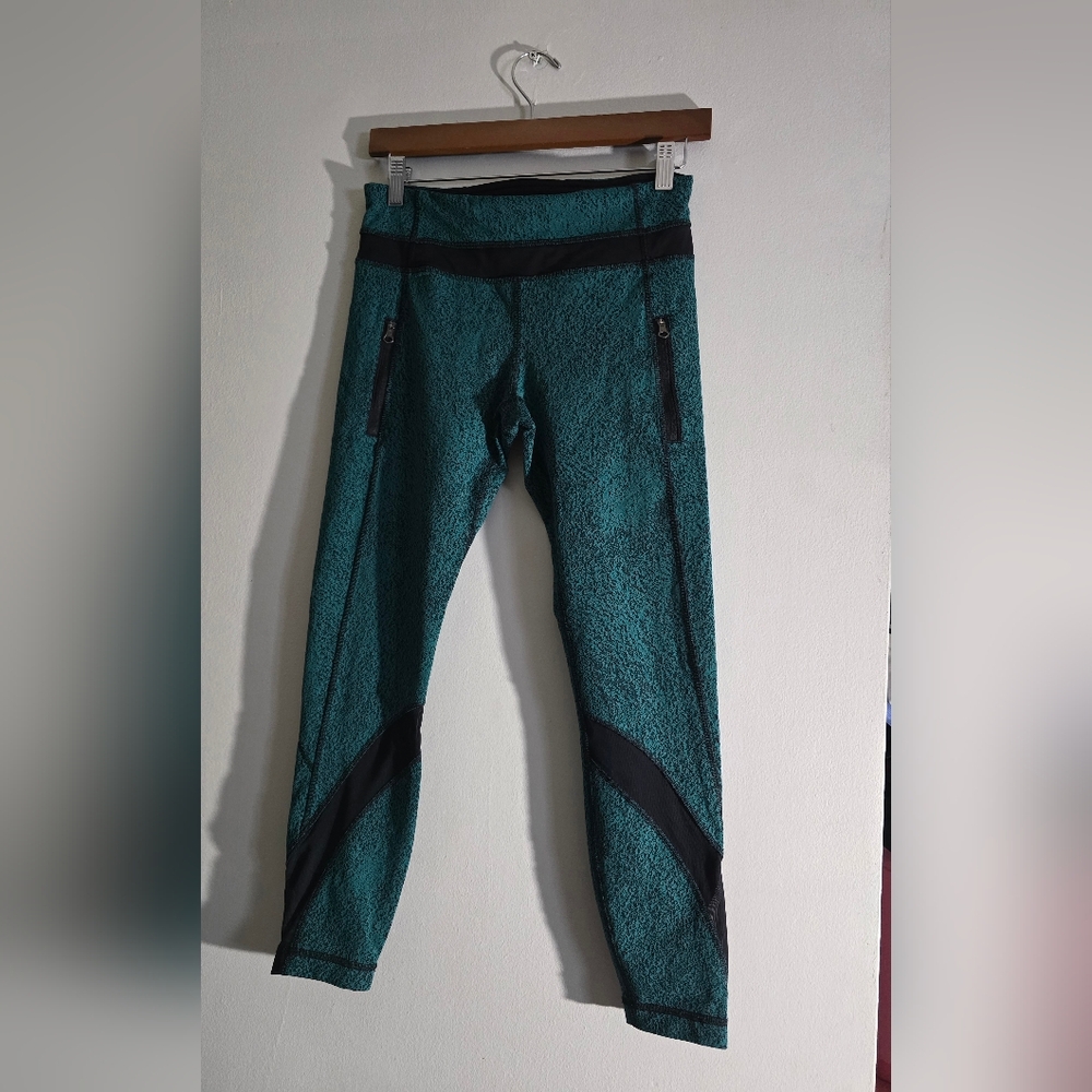 lululemon athletica Teal and Black Leggings